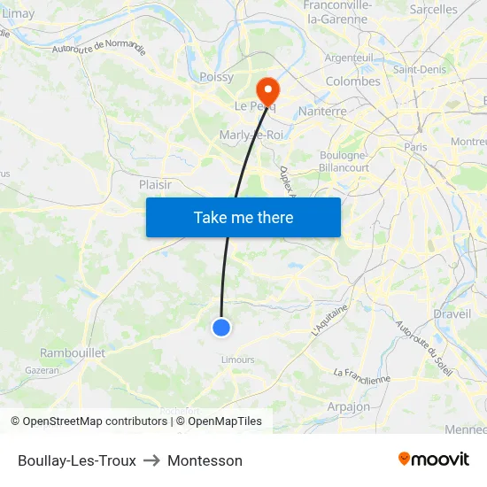 Boullay-Les-Troux to Montesson map