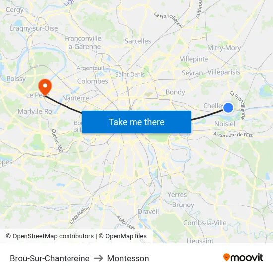 Brou-Sur-Chantereine to Montesson map