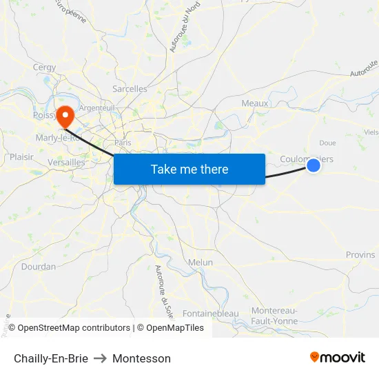 Chailly-En-Brie to Montesson map