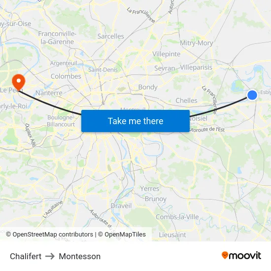 Chalifert to Montesson map