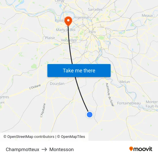 Champmotteux to Montesson map