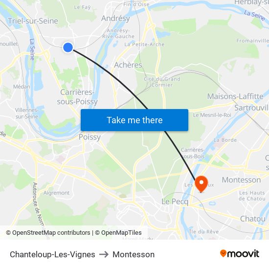 Chanteloup-Les-Vignes to Montesson map