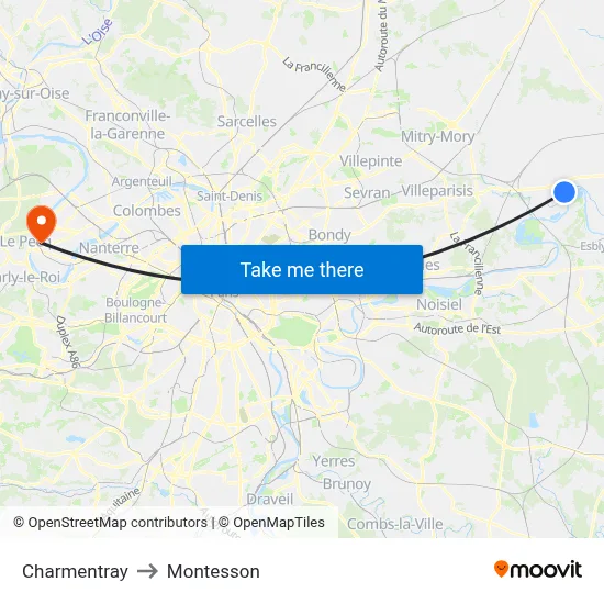 Charmentray to Montesson map
