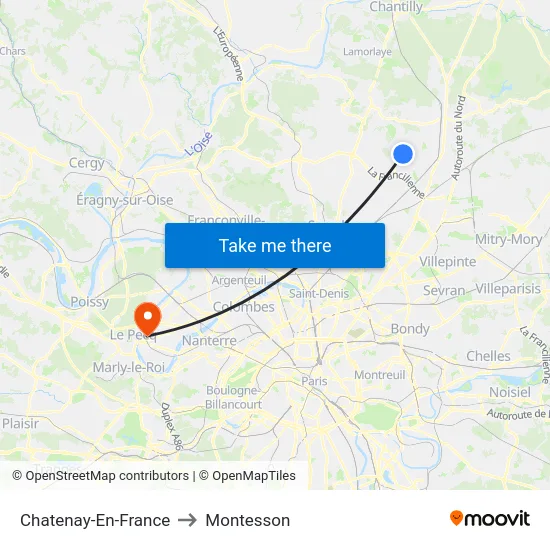 Chatenay-En-France to Montesson map