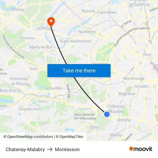 Chatenay-Malabry to Montesson map