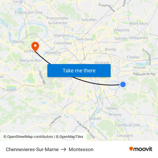 Chennevieres-Sur-Marne to Montesson map