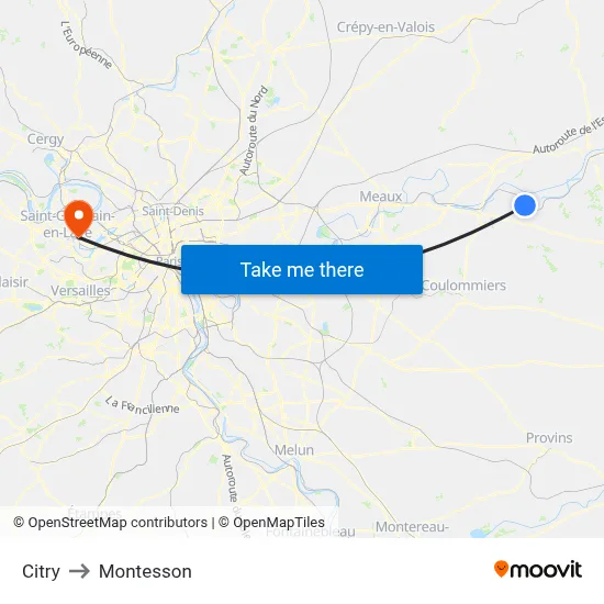 Citry to Montesson map