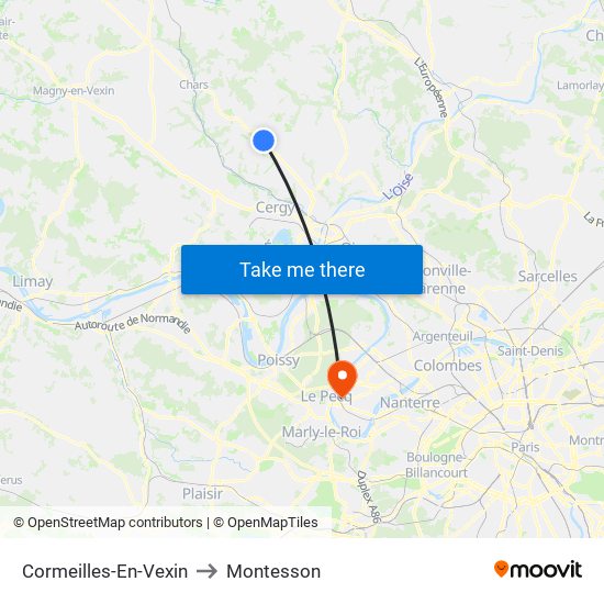 Cormeilles-En-Vexin to Montesson map