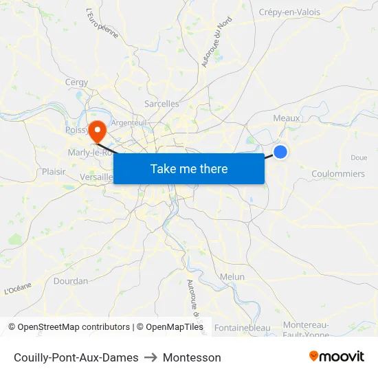Couilly-Pont-Aux-Dames to Montesson map