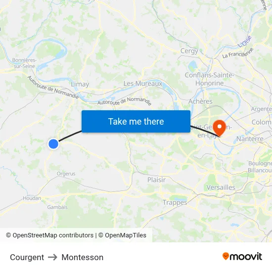 Courgent to Montesson map