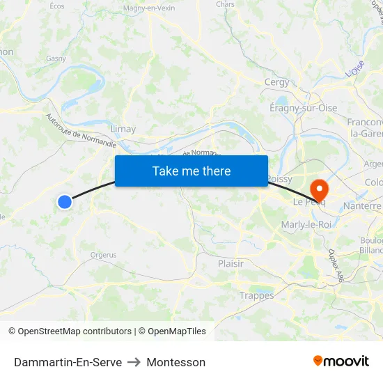 Dammartin-En-Serve to Montesson map