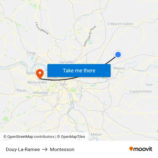 Douy-La-Ramee to Montesson map