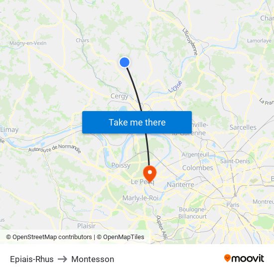 Epiais-Rhus to Montesson map