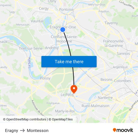Eragny to Montesson map