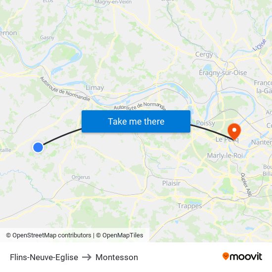 Flins-Neuve-Eglise to Montesson map