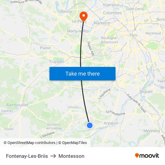 Fontenay-Les-Briis to Montesson map