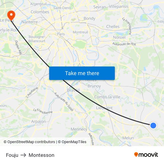 Fouju to Montesson map