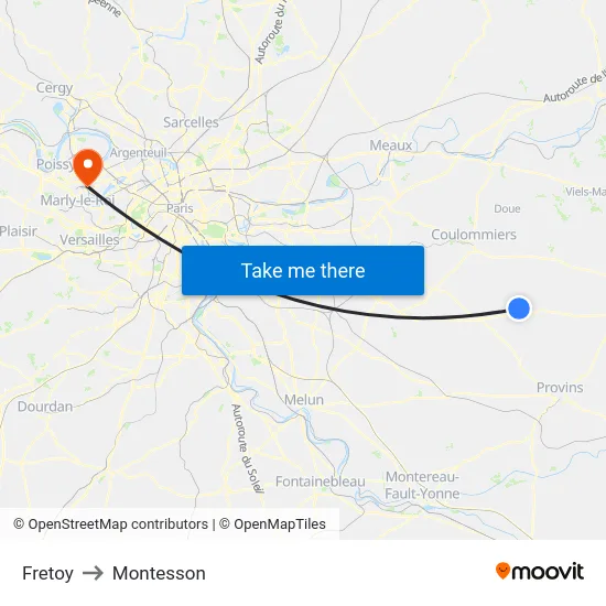 Fretoy to Montesson map