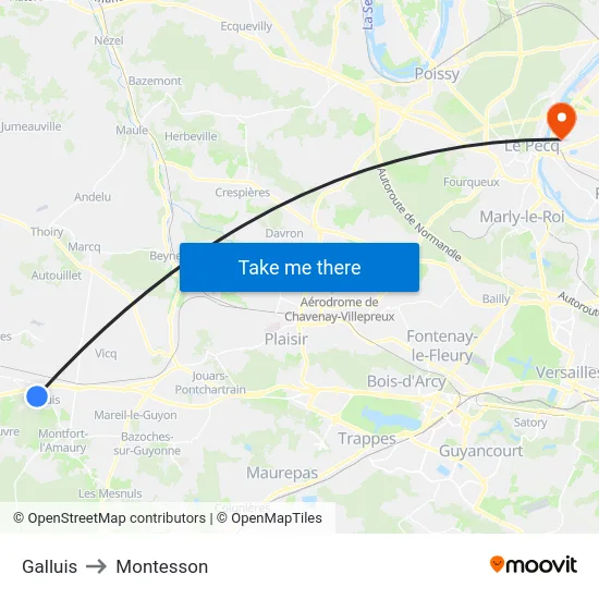 Galluis to Montesson map