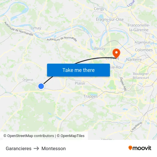 Garancieres to Montesson map