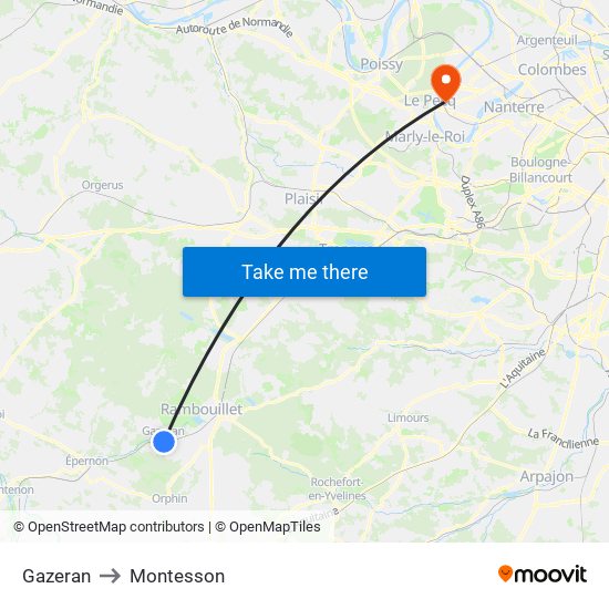 Gazeran to Montesson map