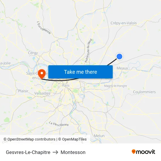 Gesvres-Le-Chapitre to Montesson map