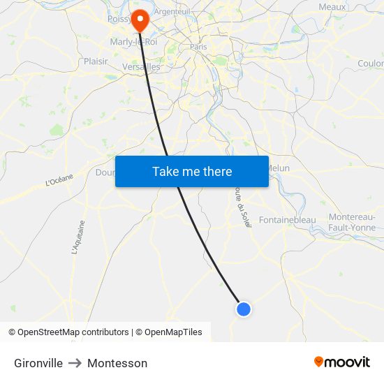 Gironville to Montesson map