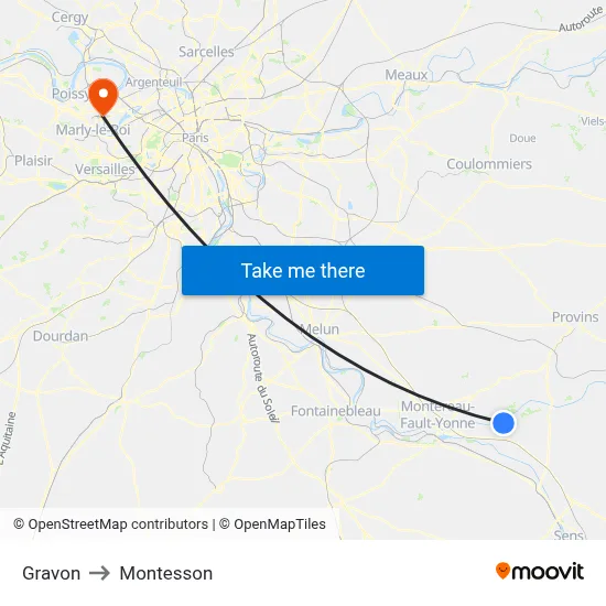 Gravon to Montesson map