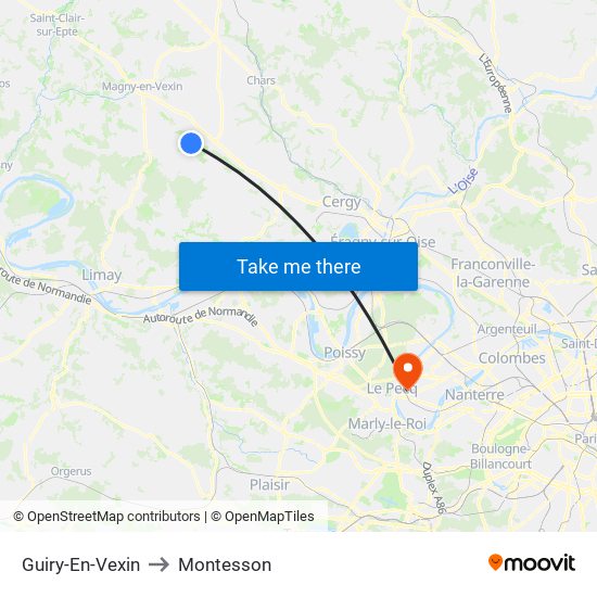 Guiry-En-Vexin to Montesson map