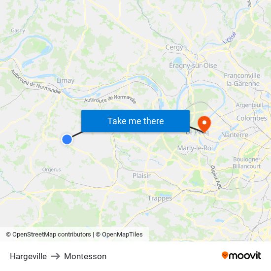 Hargeville to Montesson map