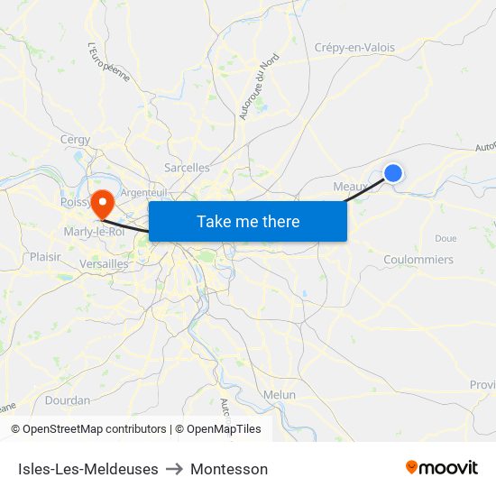 Isles-Les-Meldeuses to Montesson map