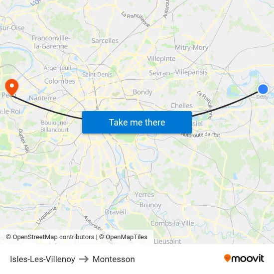 Isles-Les-Villenoy to Montesson map