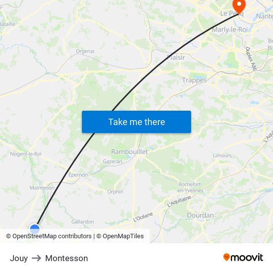 Jouy to Montesson map