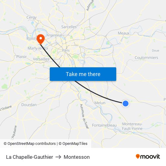 La Chapelle-Gauthier to Montesson map