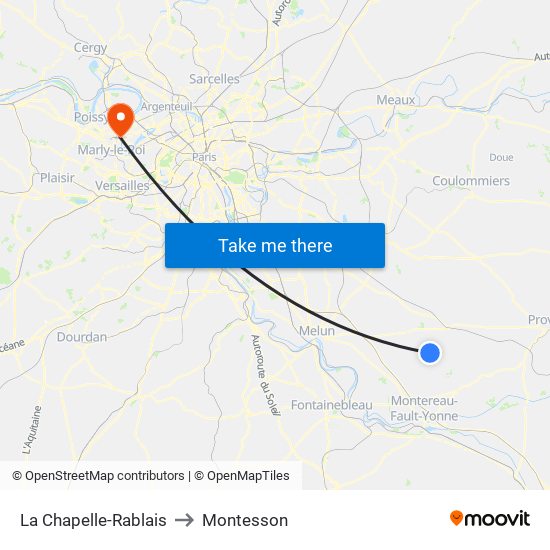 La Chapelle-Rablais to Montesson map