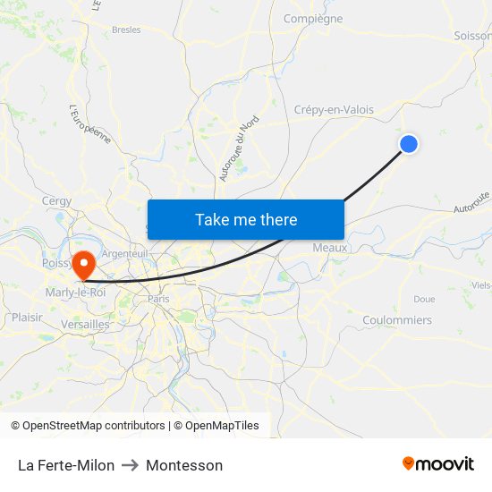 La Ferte-Milon to Montesson map