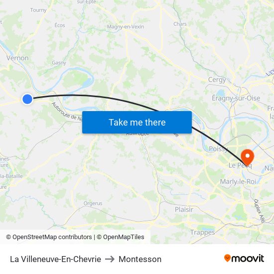 La Villeneuve-En-Chevrie to Montesson map