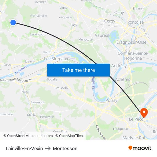 Lainville-En-Vexin to Montesson map