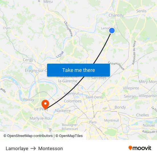 Lamorlaye to Montesson map