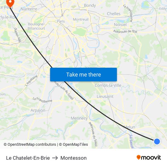 Le Chatelet-En-Brie to Montesson map