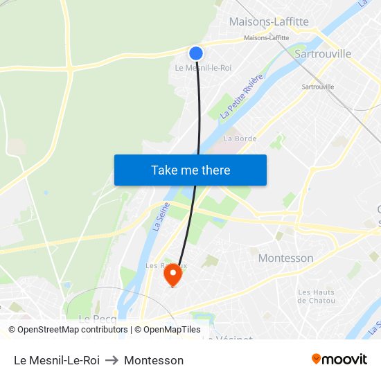 Le Mesnil-Le-Roi to Montesson map