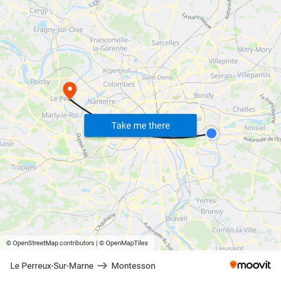 Le Perreux-Sur-Marne to Montesson map