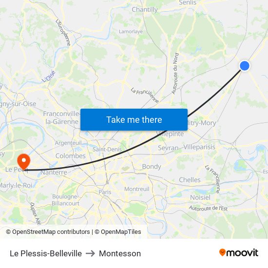 Le Plessis-Belleville to Montesson map