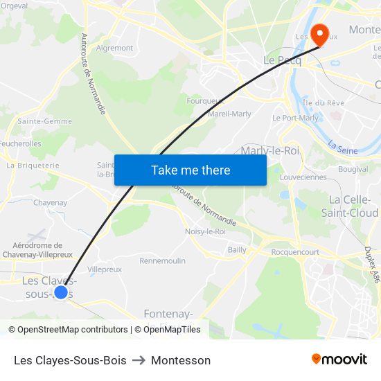 Les Clayes-Sous-Bois to Montesson map