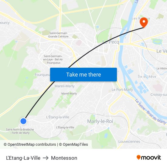 L'Etang-La-Ville to Montesson map