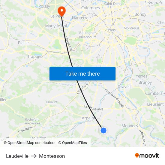 Leudeville to Montesson map