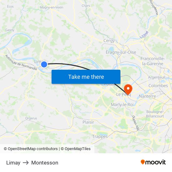 Limay to Montesson map