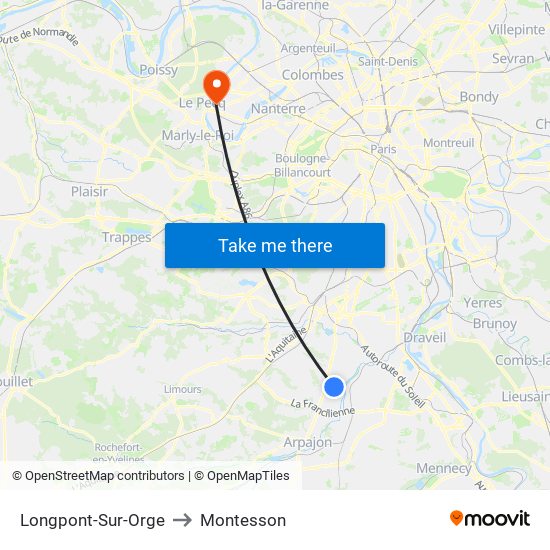 Longpont-Sur-Orge to Montesson map