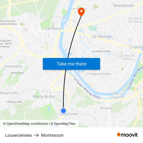 Louveciennes to Montesson map