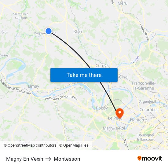 Magny-En-Vexin to Montesson map